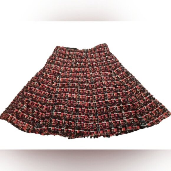Chanel -Pink Tweed High-Low Hem Flare Mini Skirt. Sz. FR 40 - Picture 9 of 14